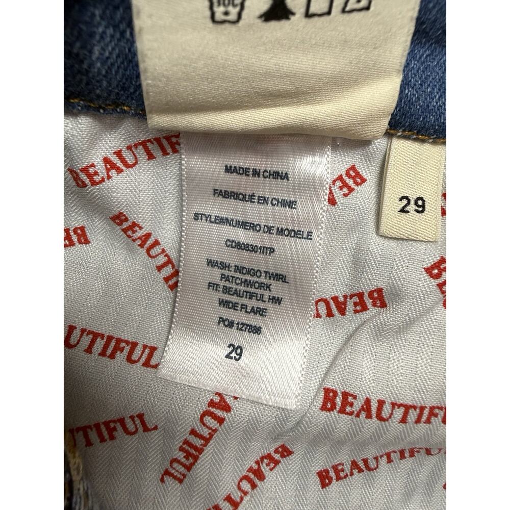 Alice + Olivia Beautiful Indigo Twirl Patchwork Flare Jeans Size 29 $495 - Picture 10 of 10